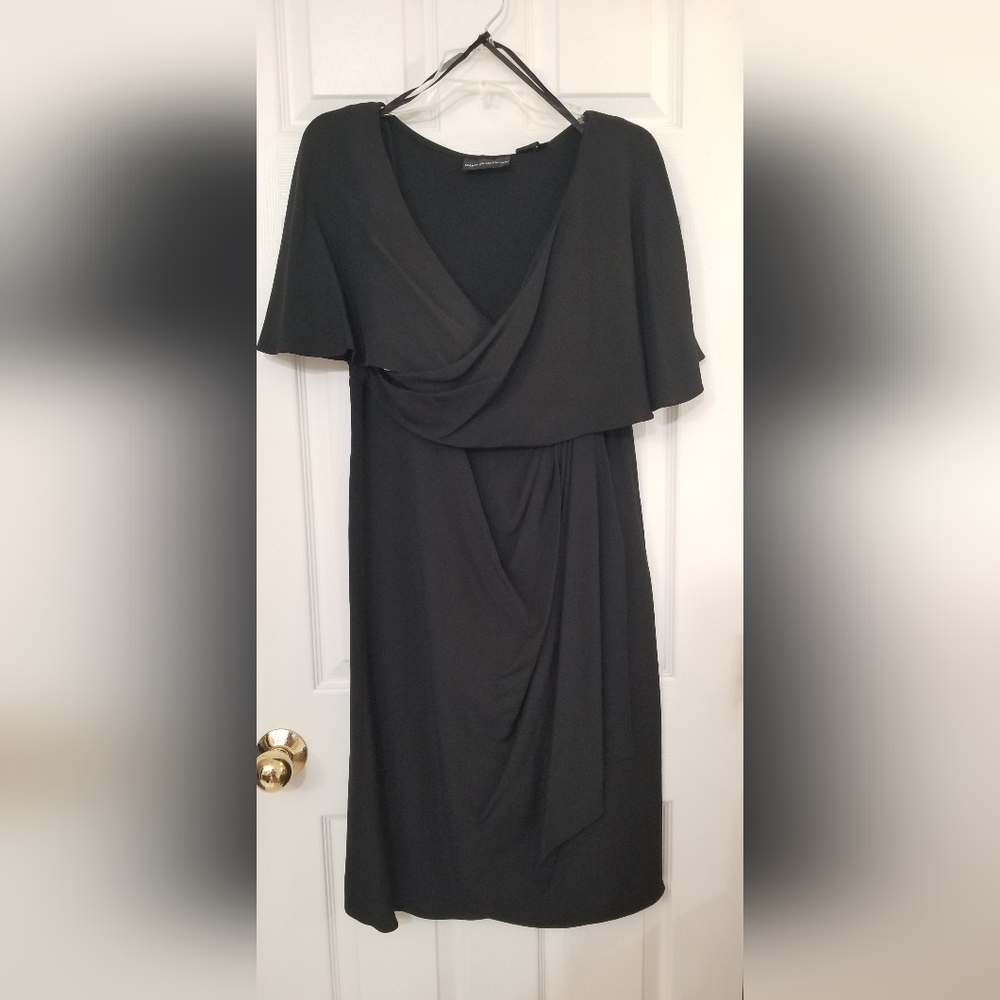 Dana Buchman black croisé ssize 10 silk dress